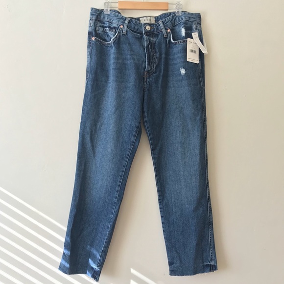 NWT Free people distressed raw hem boyfriend jeans - Picture 7 of 8